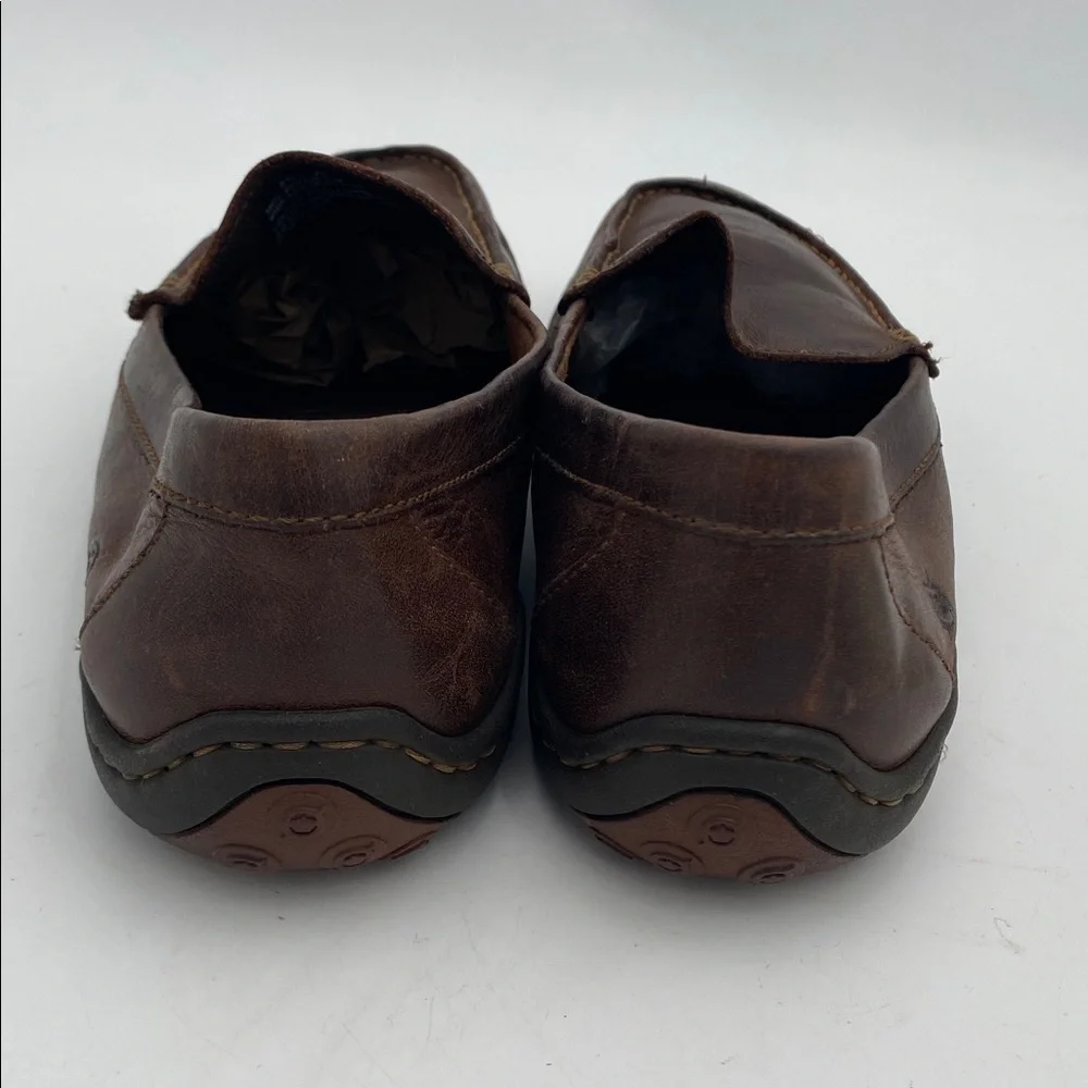 Born Dark Brown Leather Slip-On Loafers mens 8.5 slip on casual retro